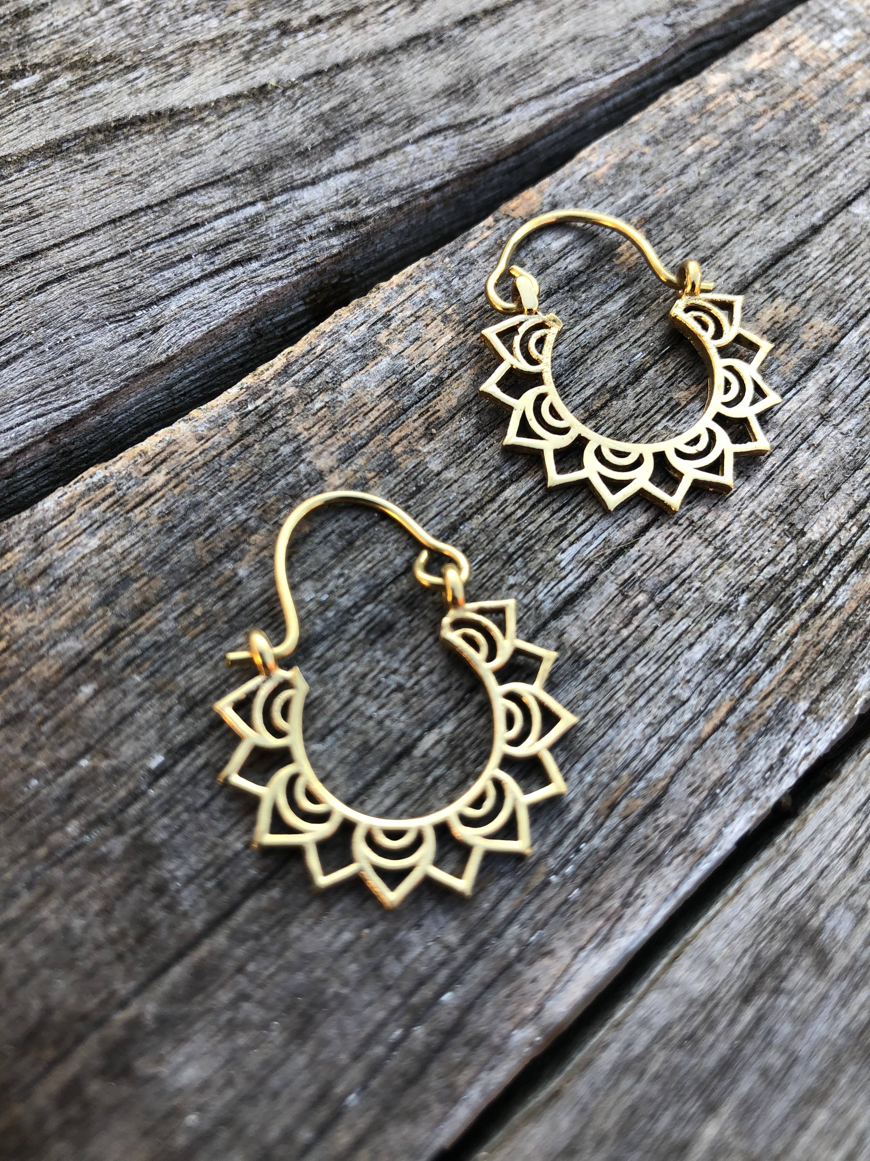 Emma's Emporium – wholesale Hoop earrings – Brass Tribal Gypsy Ethnic Earrings - Small3
