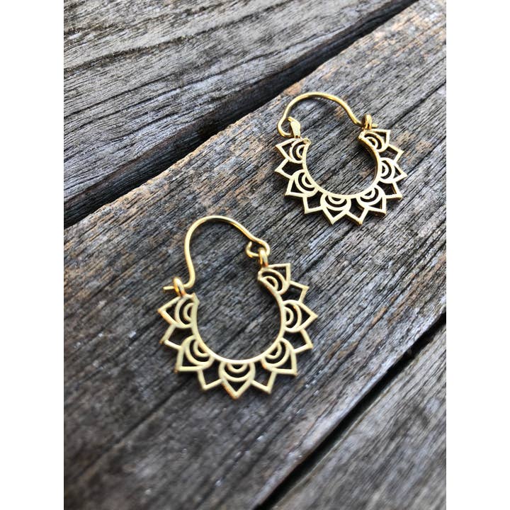 Emma's Emporium – wholesale Hoop earrings – Brass Tribal Gypsy Ethnic Earrings - Small3