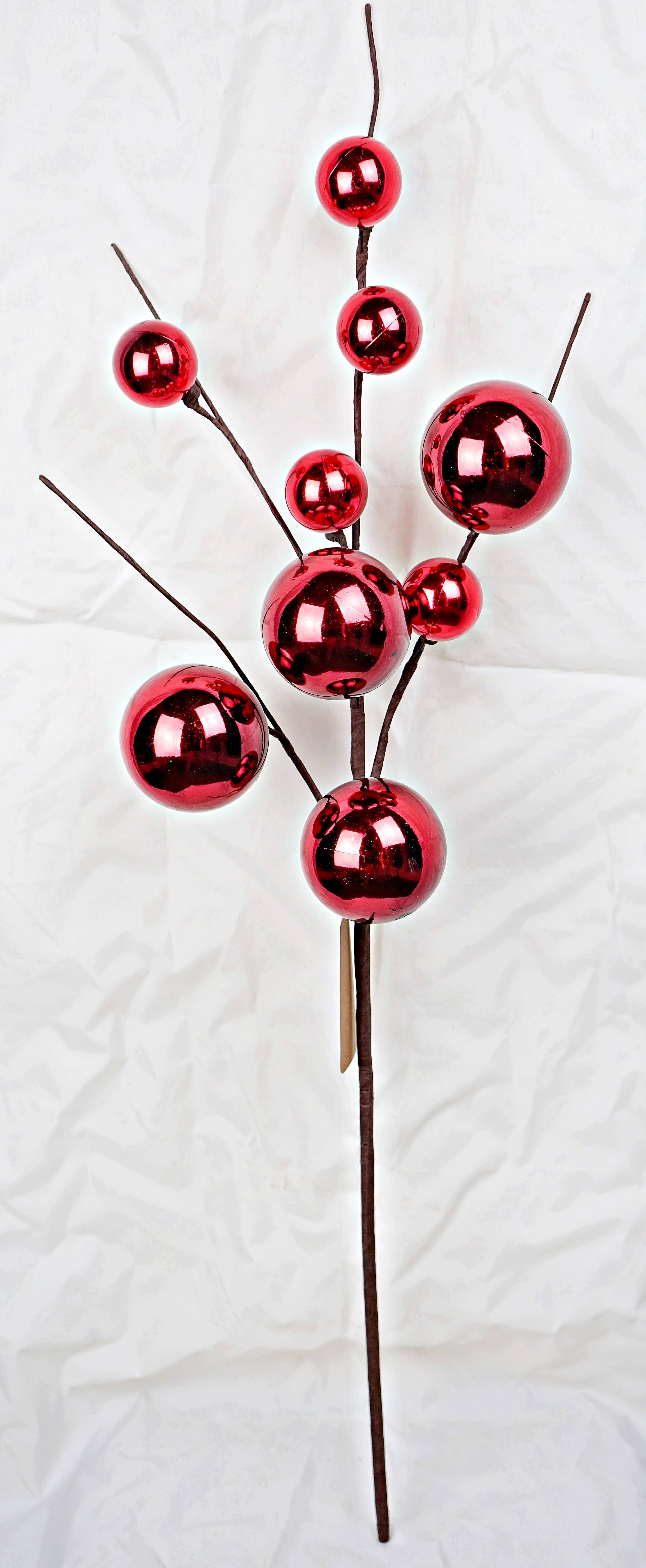 Impressive Enterprises, Inc. - Wholesale Christmas Decoration - ISB73235- 29in Classic Red Ornament Ball Spray-2