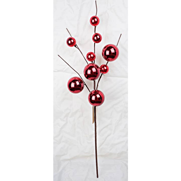Impressive Enterprises, Inc. - Wholesale Christmas Decoration - ISB73235- 29in Classic Red Ornament Ball Spray-2