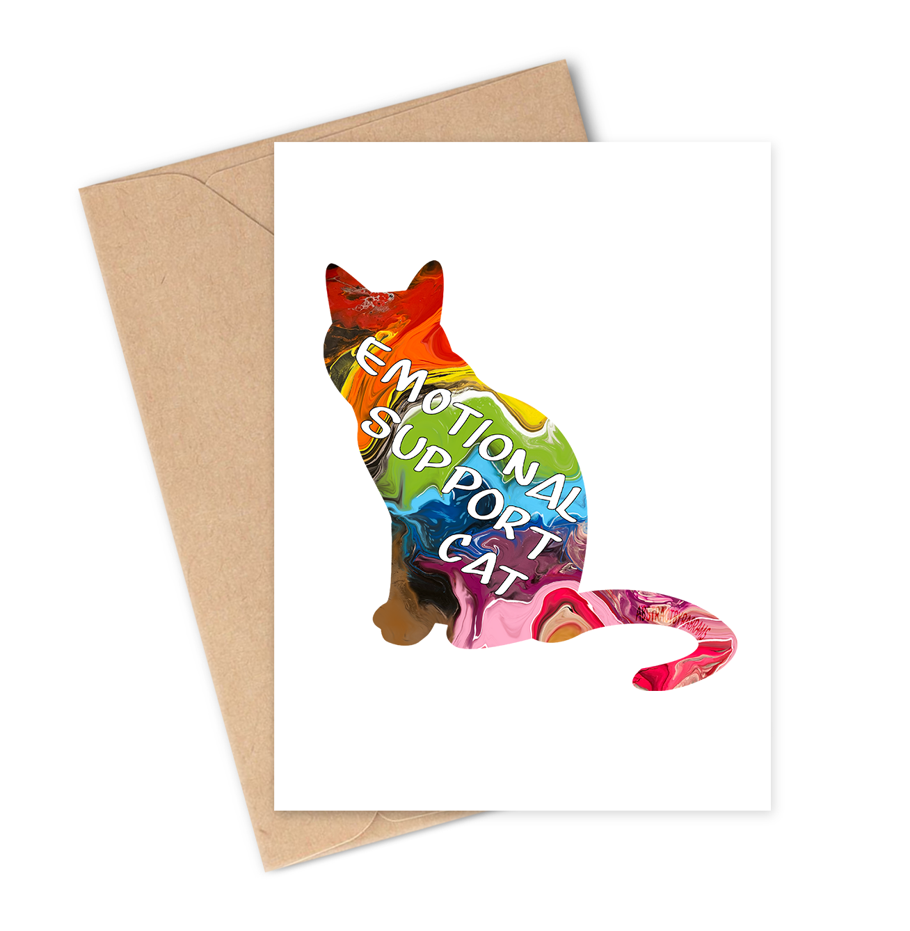 Two Brides Presents - Wholesale Encouragement Card - EMOTIONAL SUPPORT CAT Greeting Card1