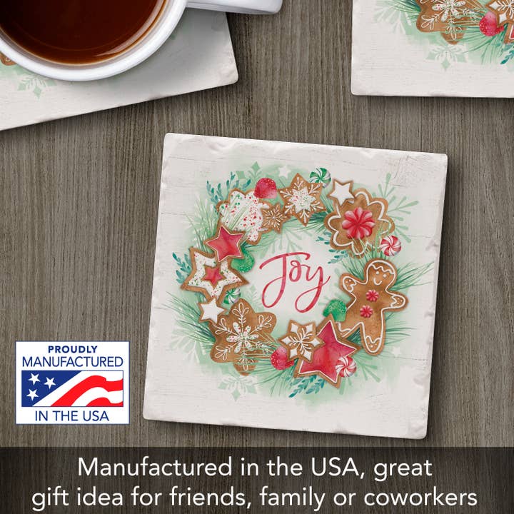 CounterArt/Highland Home/Thirstystone - Wholesale Coasters - Gingerbread Joy Single Absorbent Tumbled Tile Coaster6
