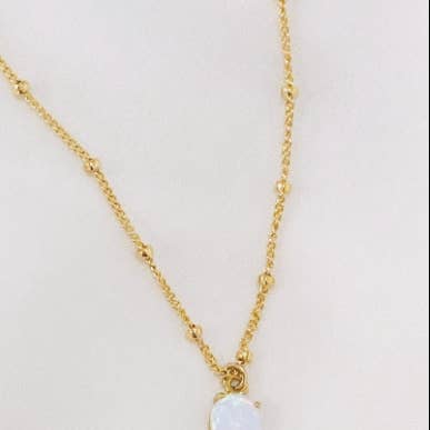 Opal + Cubic Zirconia necklace for wholesale by Komakai Jewelry