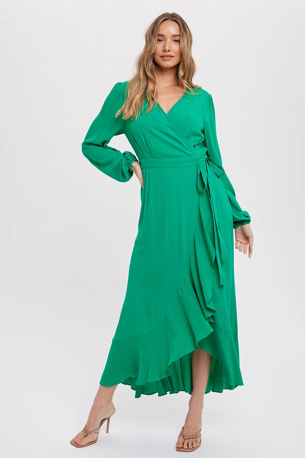 Bluivy – wholesale Dress – Women's – RUFFLE HEM MAXI WRAP DRESS9
