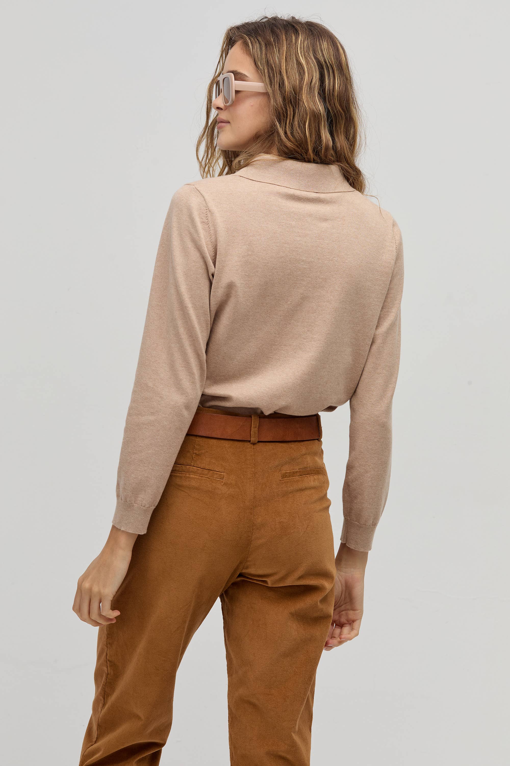 College Polo Sweater - Camel for wholesale on Faire2