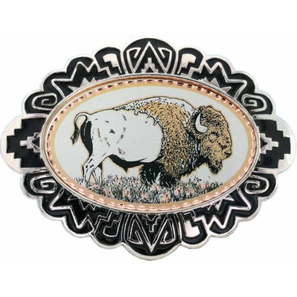 COPPER ARTS INC. - Wholesale Belt Buckle - Men's - BB 59 Buffalo Western Belt Buckles