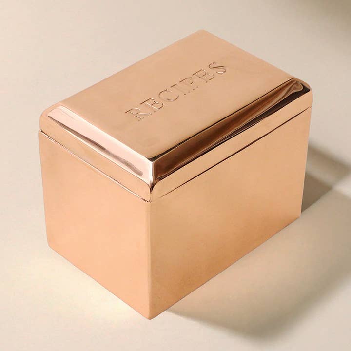 Copper Recipe Box for wholesale by Galley and Fen