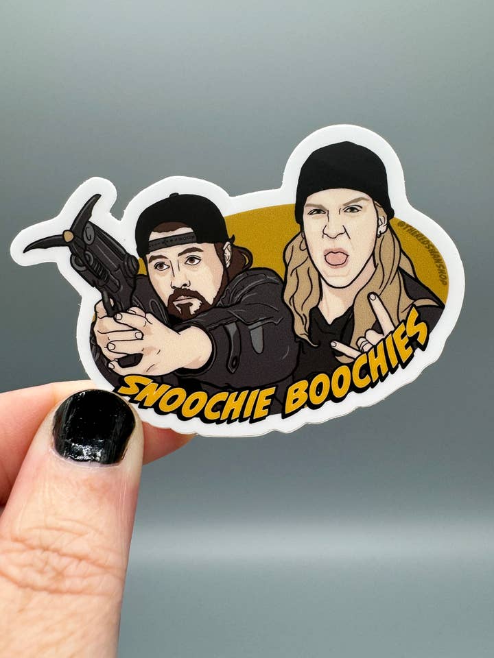 Adesivo in vinile - Jay e Silent Bob - Snoochie Boochies per la vendita all'ingrosso da parte di The Red Swan Shop