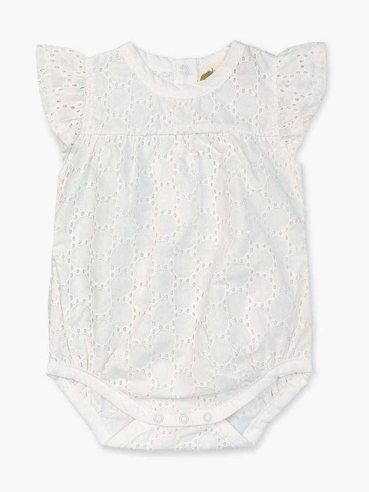 Bubble Bodysuit_White Eyelet for wholesale by Monica + Andy