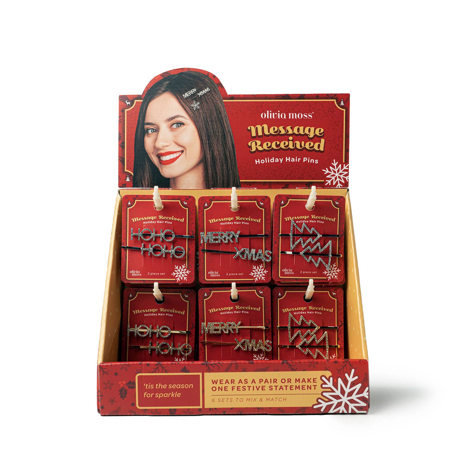 DM Merchandising - Vendita all'ingrosso Fermaglio per capelli - Donna - Clip per capelli natalizie Olivia Moss con strass scintillanti1