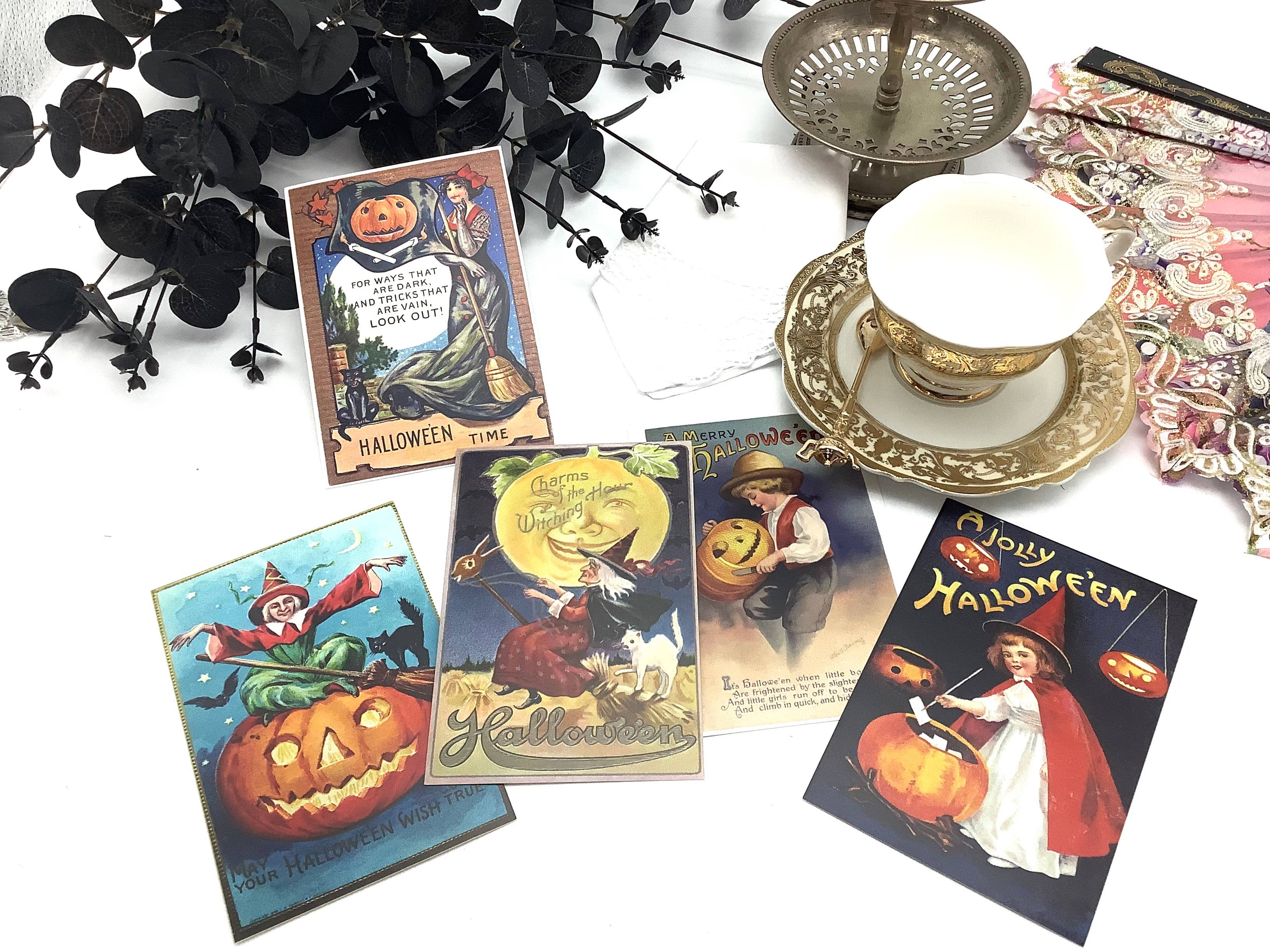 All Little Cute Things - Wholesale Tea Bags - Vintage Halloween Postcard with imported pumpkin tea packet3
