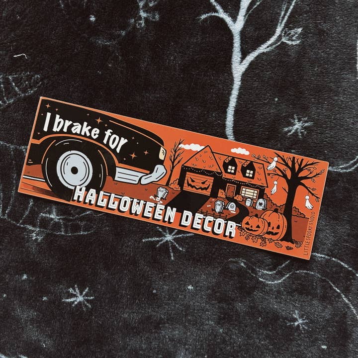 Halloween Decor Bumper Sticker for wholesale by Little Spooky Studio