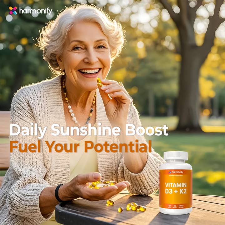 HARMONIFY - Wholesale Oral Supplement/Vitamin - Vitamin D3 K2 400 mcg | 120 Softgels | Bone & Heart Support4