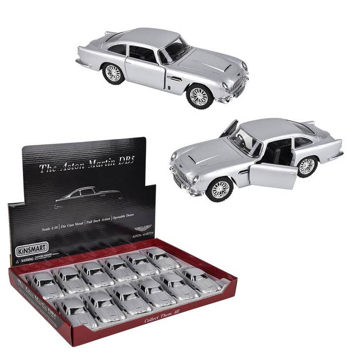 5" Diecast Pull Back Silver Aston Martin DB5 for wholesale by The Toy Network