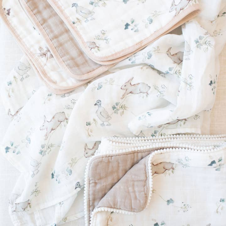 Fawn & Foster - Wholesale Quilt - Kids & Baby - Organic Muslin Gauze Quilt Baby Blanket | Ivy Hollow Bunny9