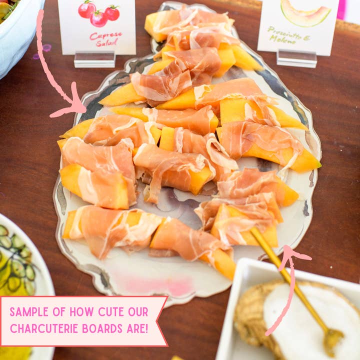 XO ACRYLICS | ACRYLIC STICKS - Wholesale Cheese Board - PINK COUTURE SANTA ACRYLIC CHARCUTERIE BOARD4