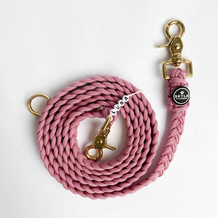 Roze paracord hondenriem voor wholesale door Skyla Dogwear