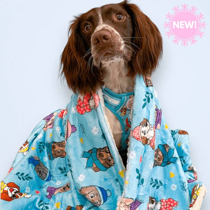 Snow Pawtrol Dog Blanket for wholesale by Zelda & Harley | The Dog Mom Store
