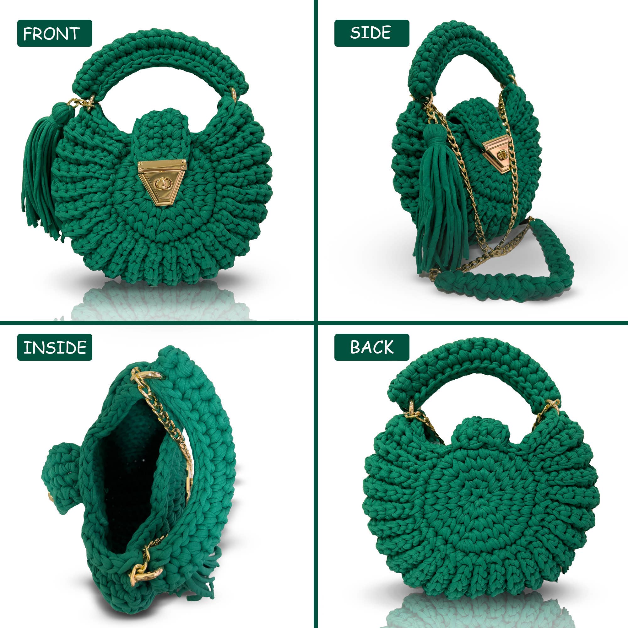 CHQEL - Vendita all'ingrosso Pochette - Donna - Pochette fatta a mano CHQEL per donna, borsa all'uncinetto fatta a mano 3