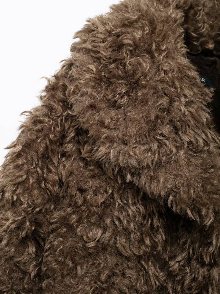 Rich Brown Cozy Faux Fur MidLength Coat Autumn 2025 for wholesale on Faire4
