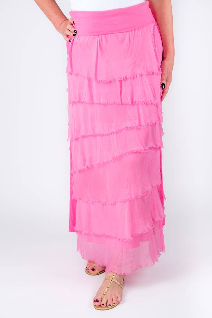 TINA Stephens Italy/Tees By Tina - Wholesale Skirt - Women's - Elisa Silk Ruffle Skirt (SL201)7