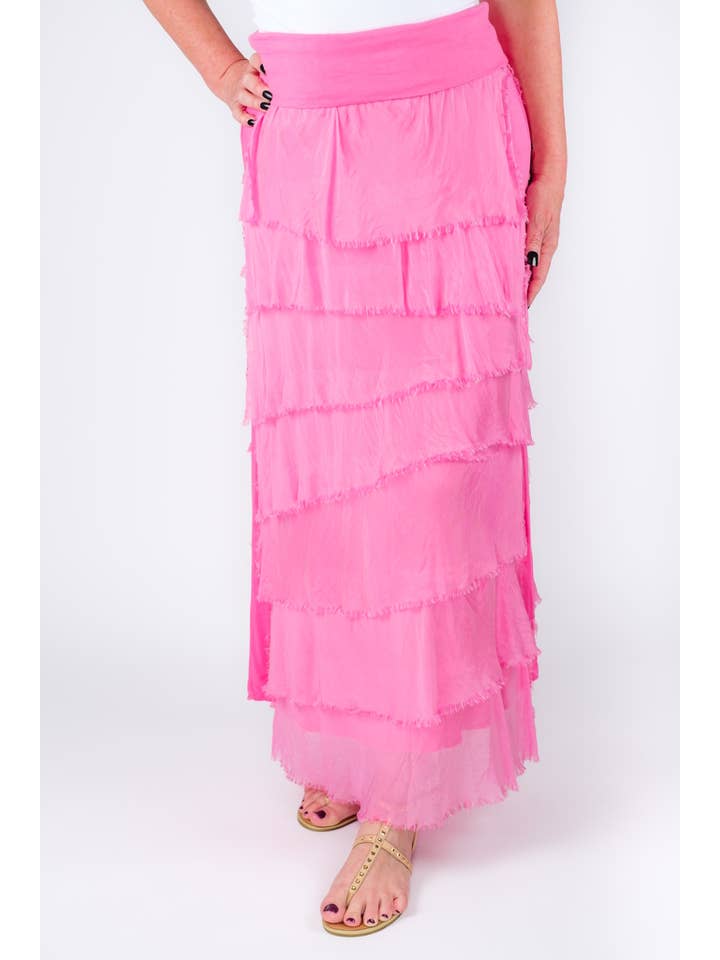 TINA Stephens Italy/Tees By Tina - Wholesale Skirt - Women's - Elisa Silk Ruffle Skirt (SL201)7