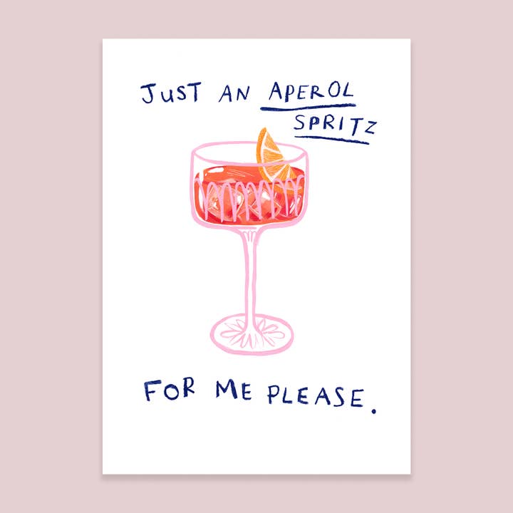 Aperol Spritz Cocktail Art Print for wholesale by Callie Stay Cool
