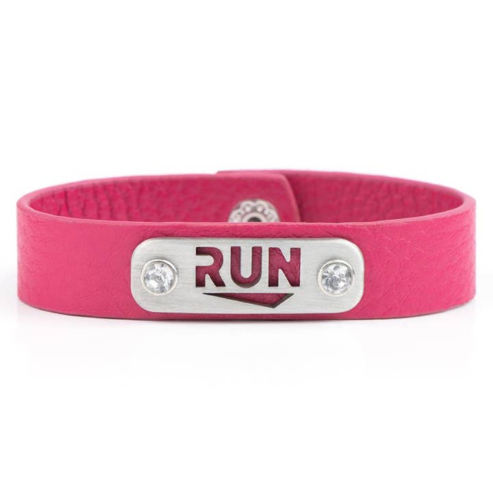 RUN Armband med Bling - Rosa eller Svart för wholesale av ATHLETE INSPIRED, Inc.
