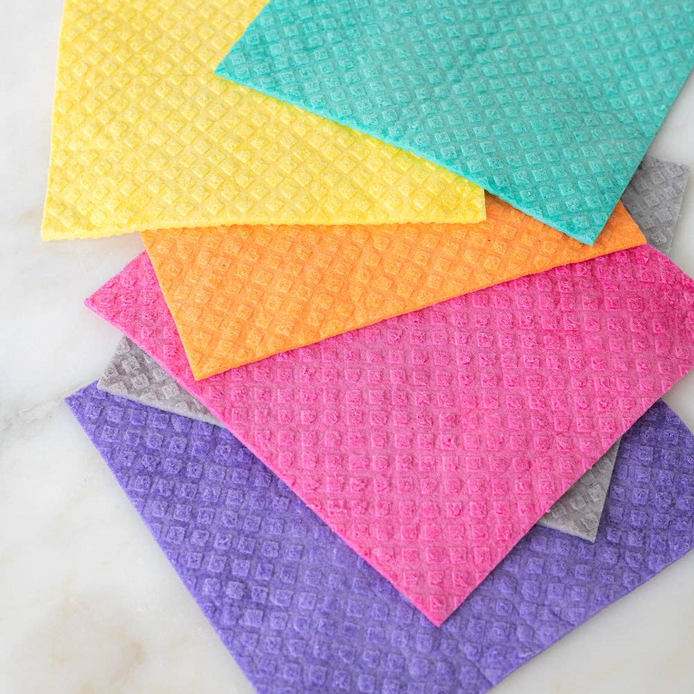 Wine Wash Co. - Wholesale Dishcloth - Biodegradable Dish Cloths – Pink/Purple Set6