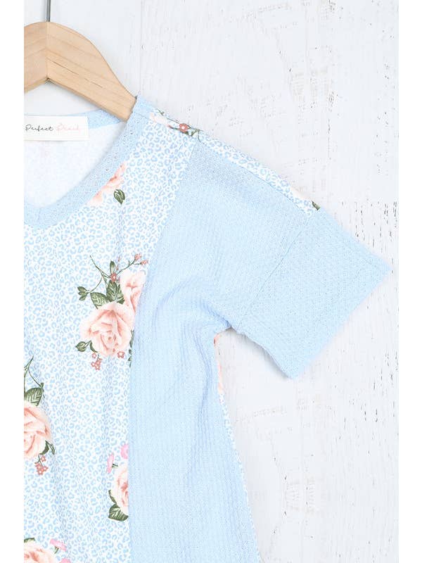 You & Me - Wholesale Dress - Kids - SALE!!! PPD10387TK-KIDS LEOPARD FLORAL CONTRAST SOLID HACCI2