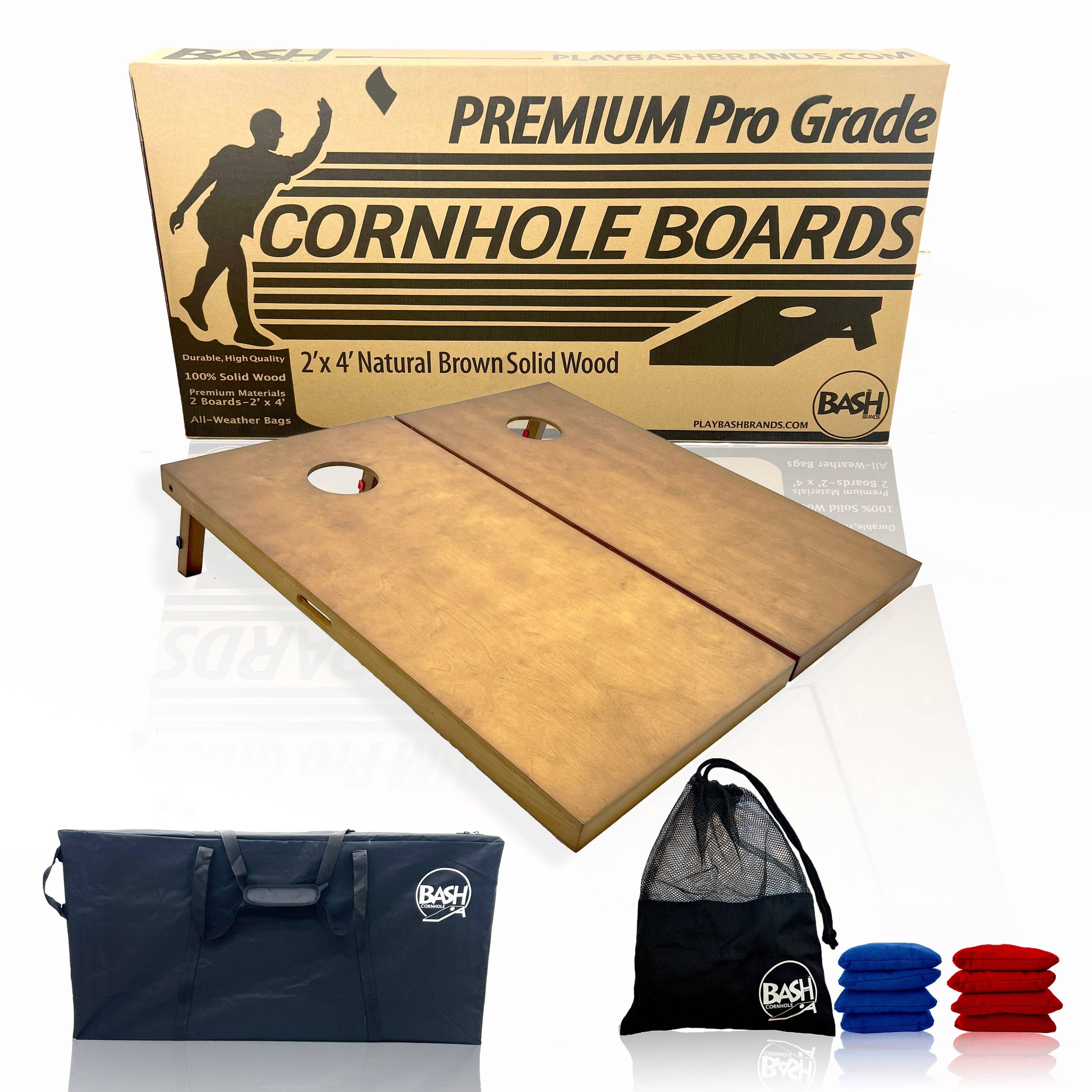 Bash Brands - Wholesale Cornhole - Premium Pro Grade Regulation Cornhole Board (Solid Wood)