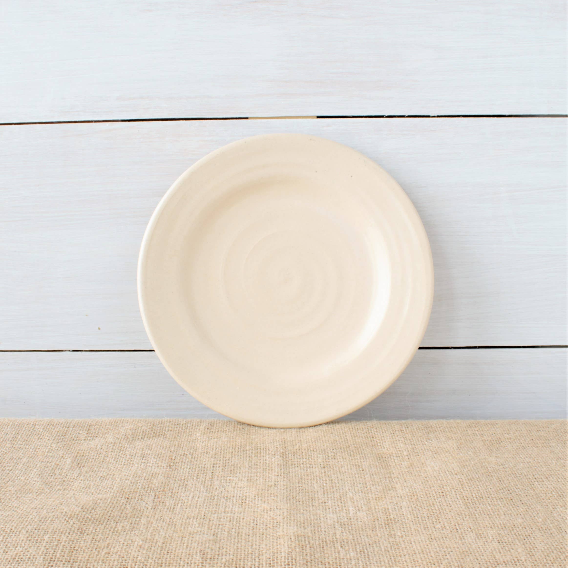 Rowe Pottery - Wholesale Salad Plate - Farmhouse Ridges Salad Plate - Drift White