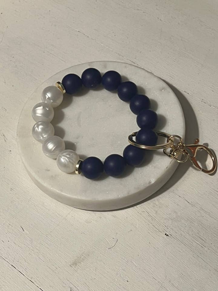 Dunkelblaues Perlen-Schlüsselanhänger- für den Großhandel von Inspiration Beads