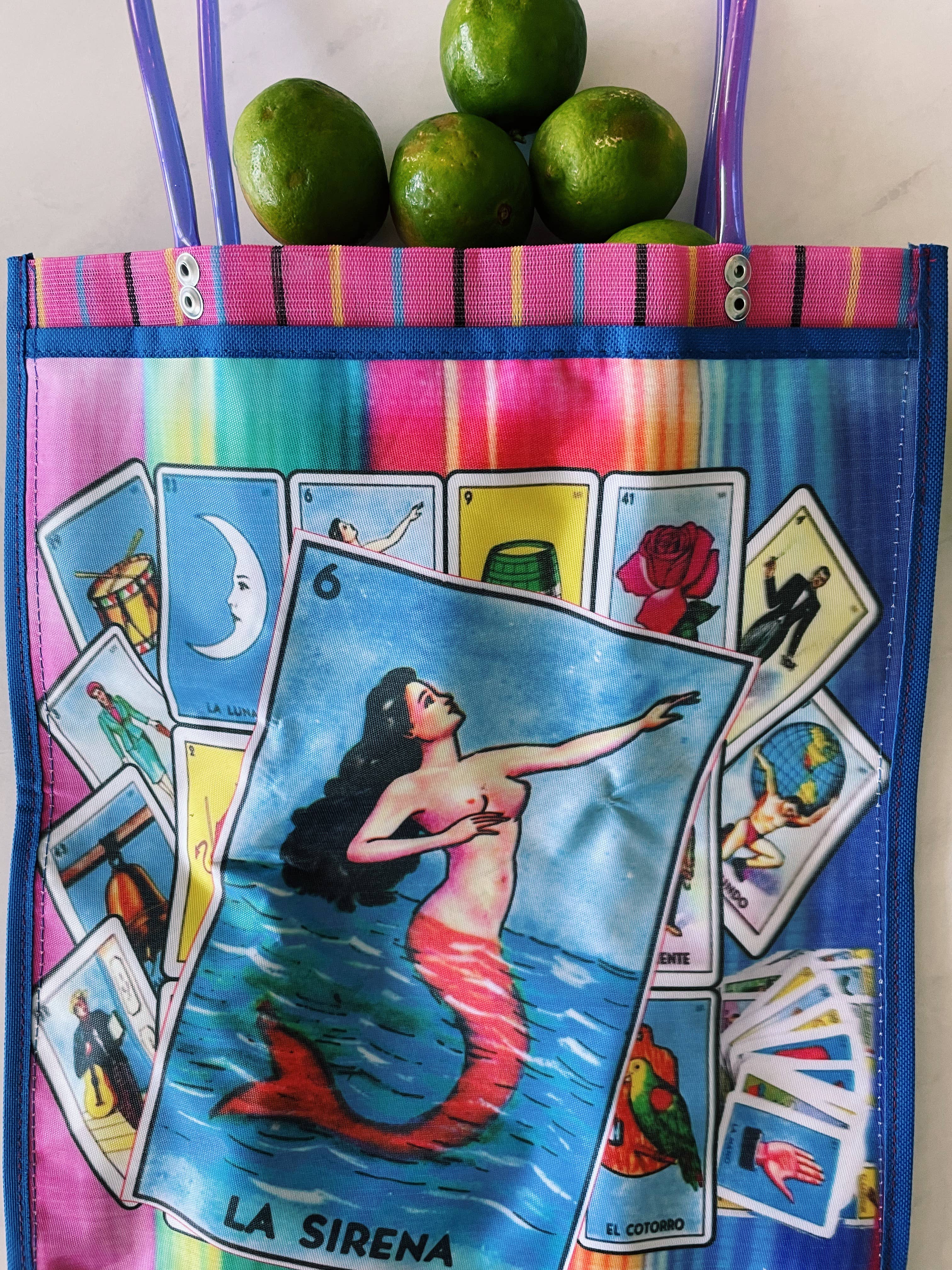 Pura Vida – Sacola - Mulher por atacado – Bolsa de plástico Loteria Mexicana 15 x 12 pol10