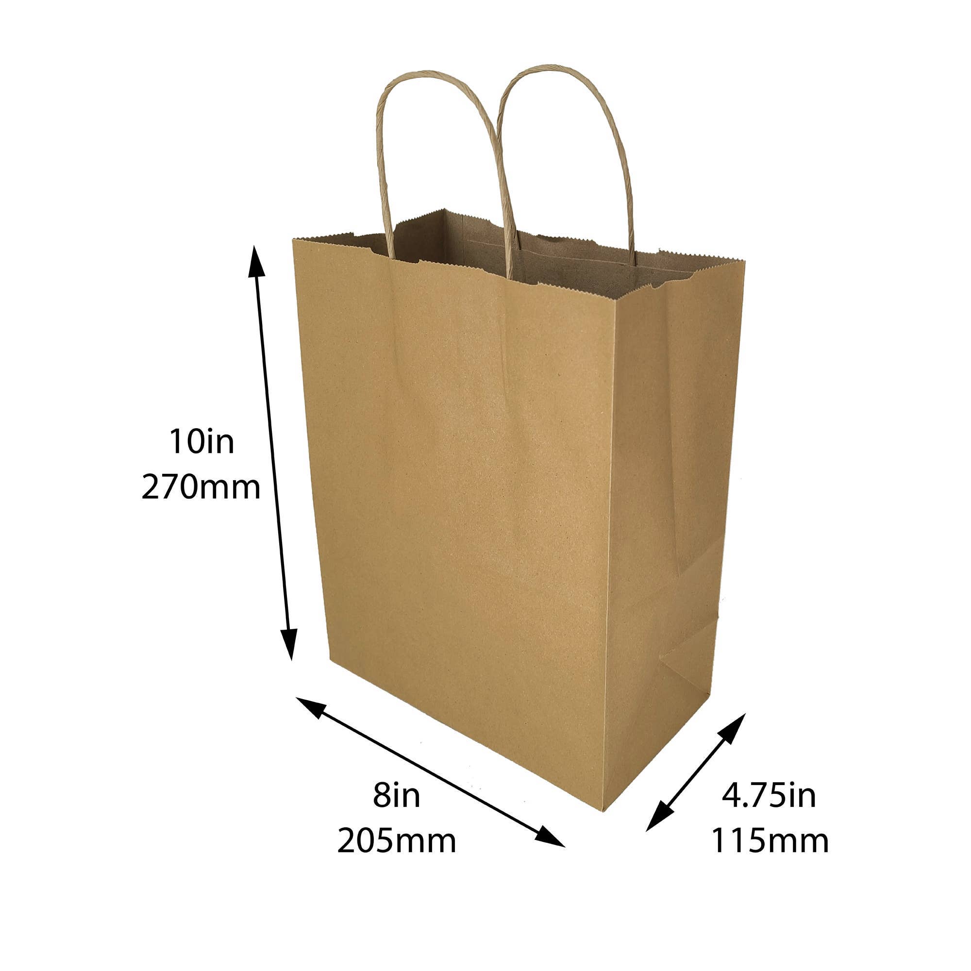 Suburban Sales - Vente Pochette cadeau - Sacs Kraft avec poignées torsadées pour cadeaux et courses6