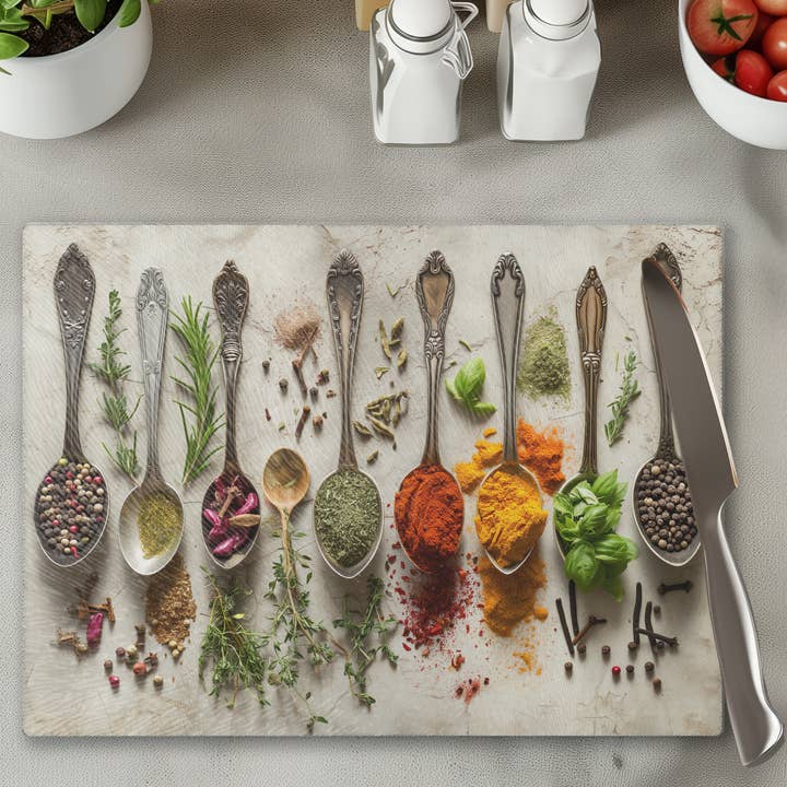 Planche à découper en verre trempé : Plateau de charcuterie de cuisine pour la vente par Fernville Creations