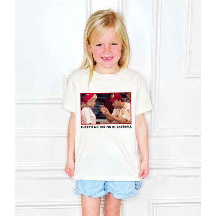 Poppy & Pine - Wholesale Screen Printed T-Shirt - Women's - Theres No Crying in Baseball Youth and Adult tee2