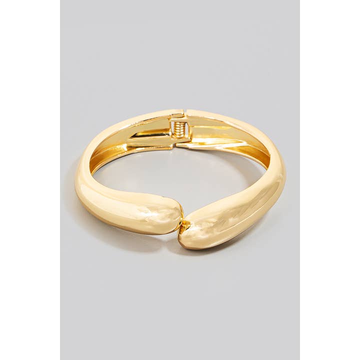 Rounded Edge Metallic Hinge Bangle Bracelet for wholesale by The Looks by Fame Accessories