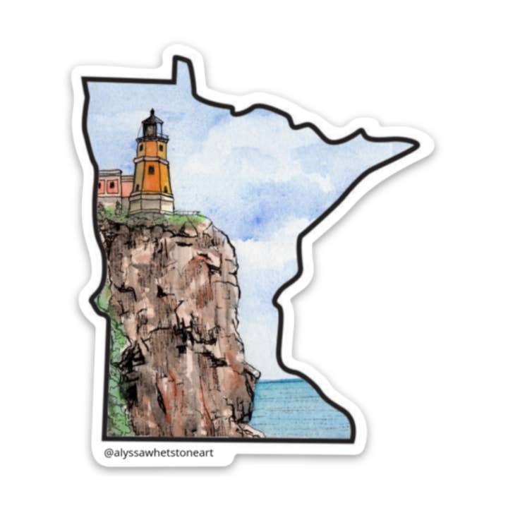 Split Rock Lighthouse - Minnesota Vinyl Decal Sticker for wholesale by Alyssa Whetstone Art