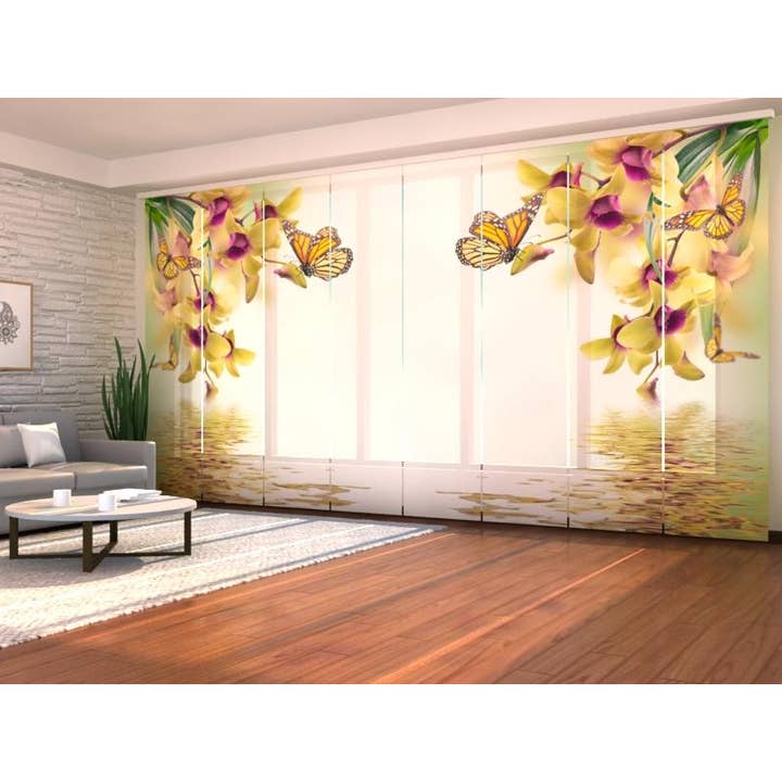 Set of 8 Tropical Flower Panel Curtains for wholesale by IlyDecor