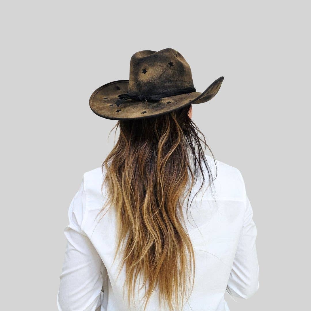 Black Jaxon Cowboy Crown Hat for wholesale on Faire1