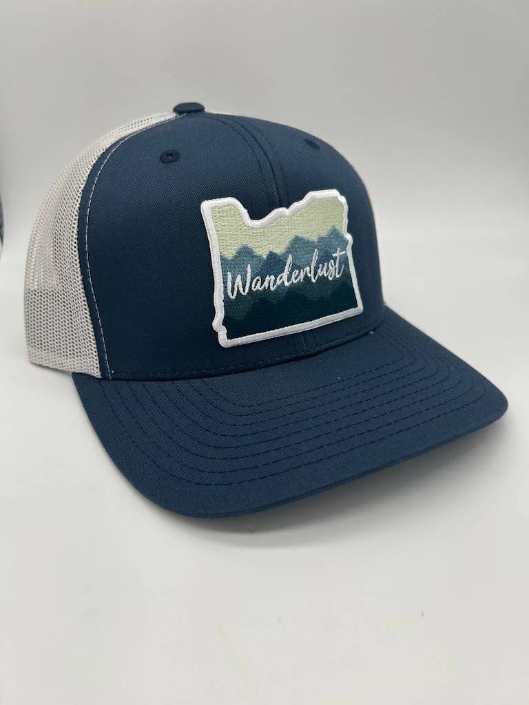 Tree City Stickers - Vente Casquette de camionneur – unisexe - Wanderlust - Oregon - Casquette de camionneur (2 couleurs au choix)1