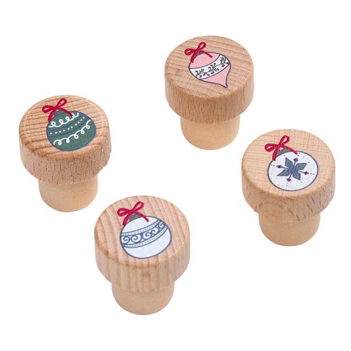 Santa Barbara Design Studio by Creative Brands - Wholesale Wine Stopper - Wood Bottle Stoppers - Ornament - Set of 4