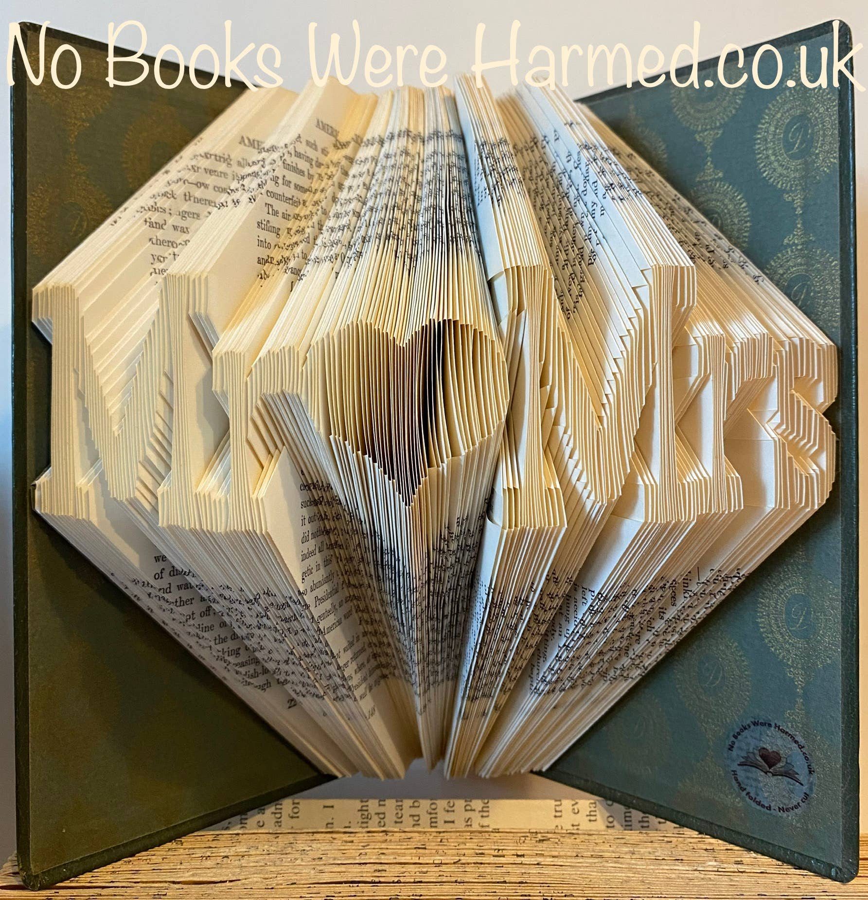 No Books Were Harmed.co.uk – wholesale Sculpture – Mr ♥ Mrs Hand Folded Book Art Sculpture Gift1