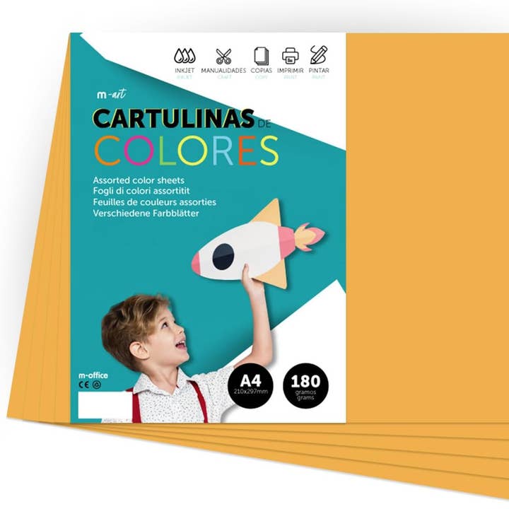 MEDEL OFFICE - Venta al por mayor Material para manualidades - Cartulina A4 Colores Intensos 180gr m-office 1000 hojas