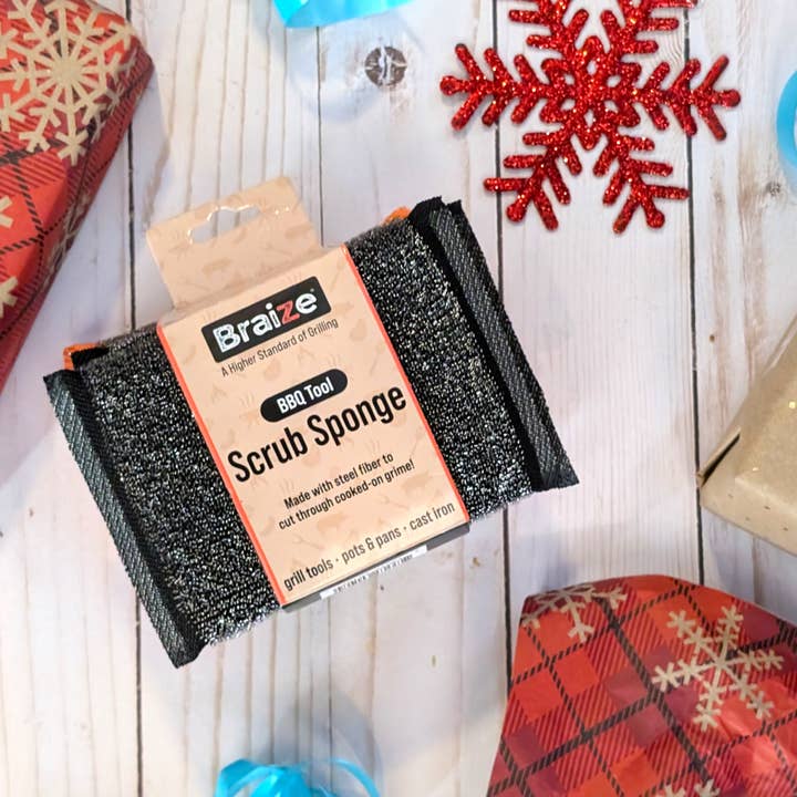 Braize - Wholesale Cleaning Sponge - Heavy-Duty Steel Wool Scrubber Sponges – 4-Pack6