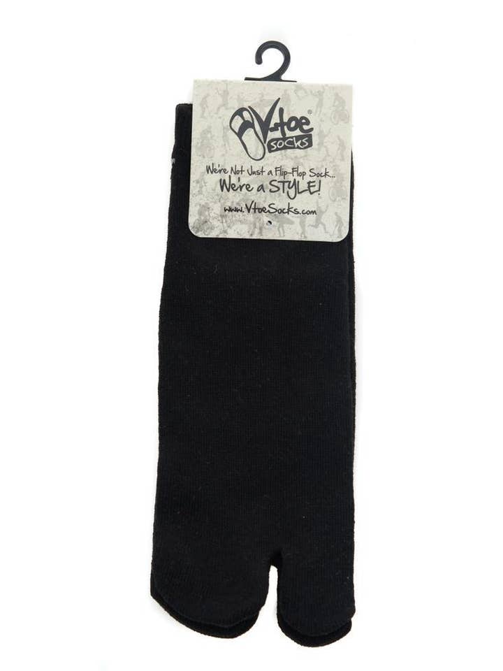 V-Toe Socks, Inc - Vente Chaussettes – unisexe - Chaussettes Flip-Flop Casual Cheville V-Toe Split Toe Noir Solide1