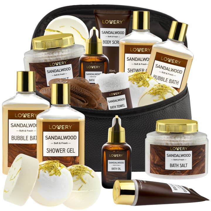 Lovery – wholesale Bath & body set – Men’s – Spa Kit for Men - Sandalwood Bath Gift Set-Personal Self Kit5