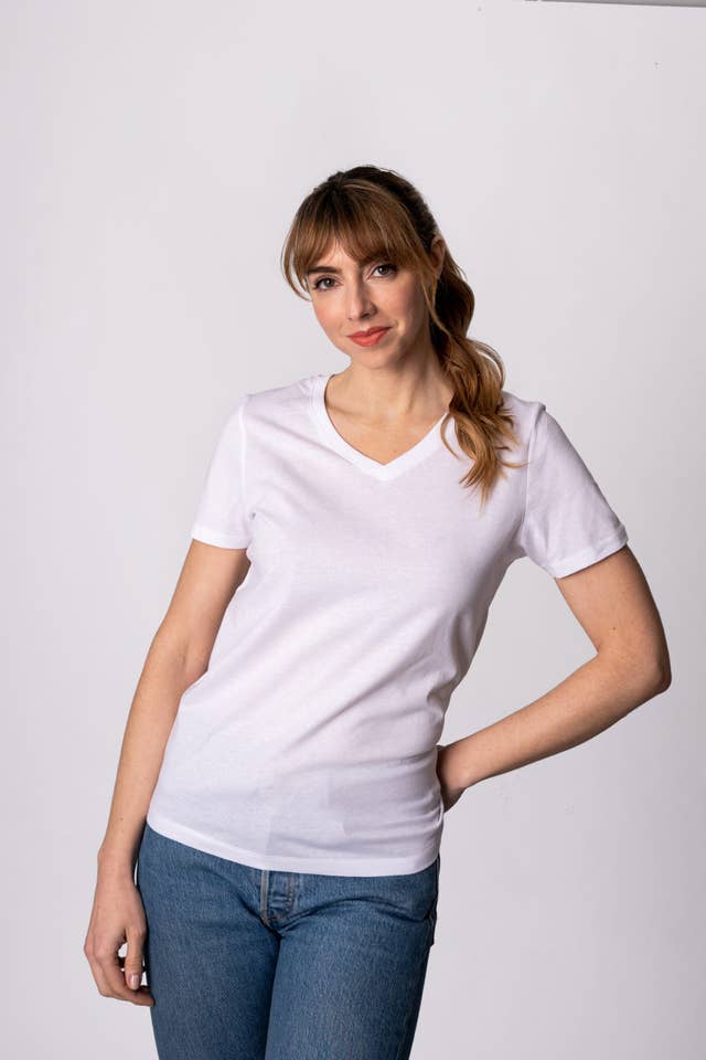 Tex Leaves - Wholesale T-Shirt - Women's - Basic V-Neck T-Shirt - 100% Cotton /150g.2