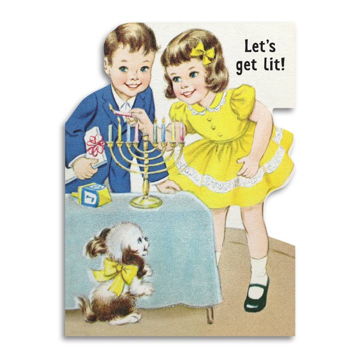 Let's Get Lit - Funny Hanukkah Greeting Card for wholesale by Bad Betty Greeting Co.